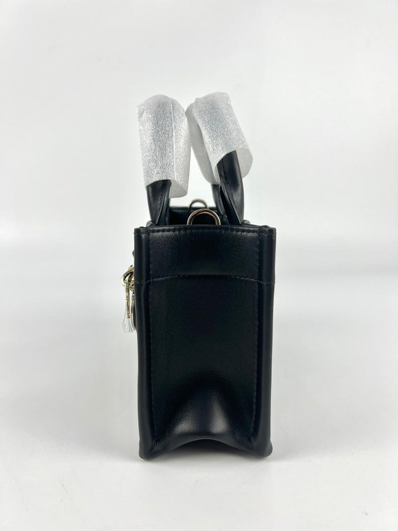 Mini Dior Book Tote Black Macrocannage Calfskin