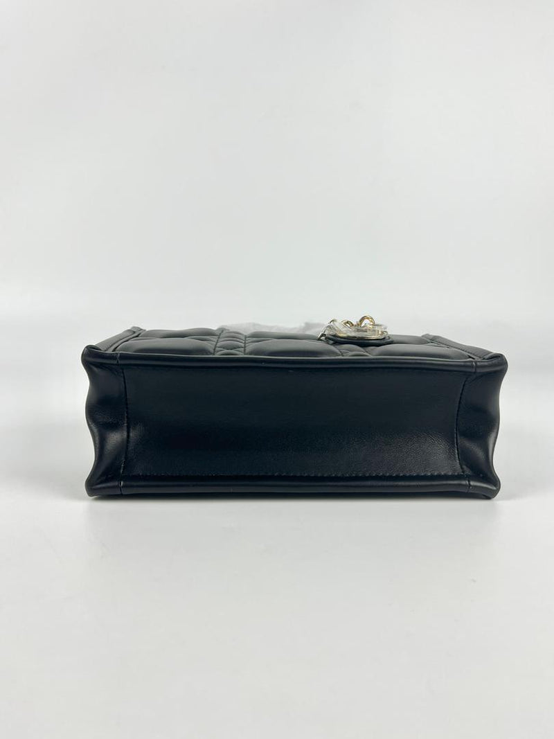 Mini Dior Book Tote Black Macrocannage Calfskin