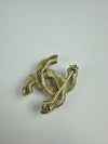 B16C Gold Pale Pink Crystal Twisted CC Brooch