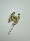 B16C Gold Pale Pink Crystal Twisted CC Brooch