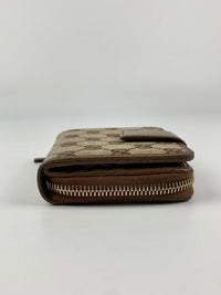 346056 GG Small Bifold Wallet Beige Brown