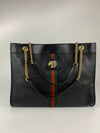 Black Leather Large Rajah Tote Bag