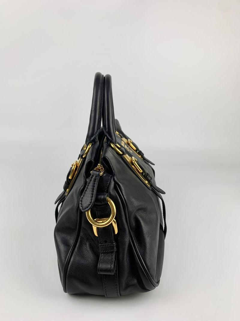 BN1903 Black Soft Calfskin 2-Way Bag