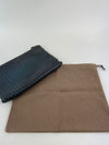 Intrecciato Clutch Bag Metallic Blue