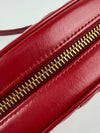 Red Quilted Leather Oval Crossbody Bag