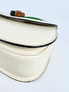 White / Green Calfskin Plexiglass Medium Classic 2 Top Handle Bag