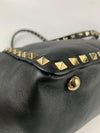 Black Small Rockstud Trapeze Tote