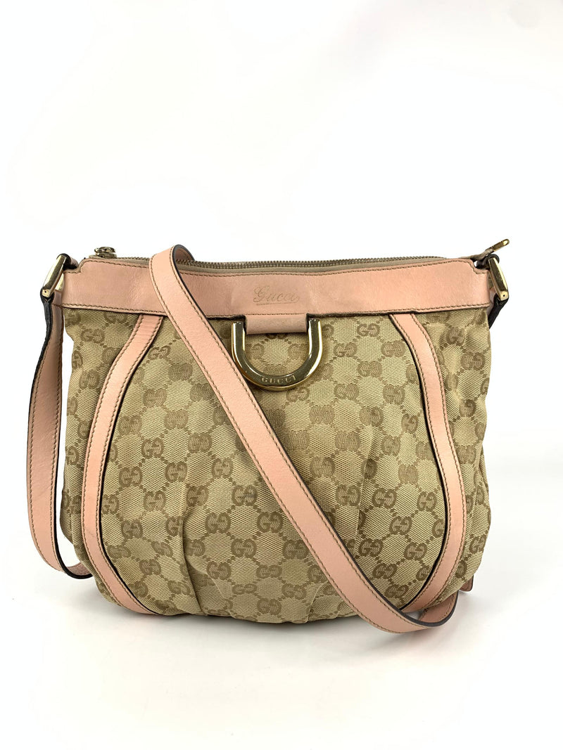 GG Beige / Pink D-Ring Crossbody Bag