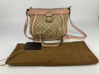 GG Beige / Pink D-Ring Crossbody Bag