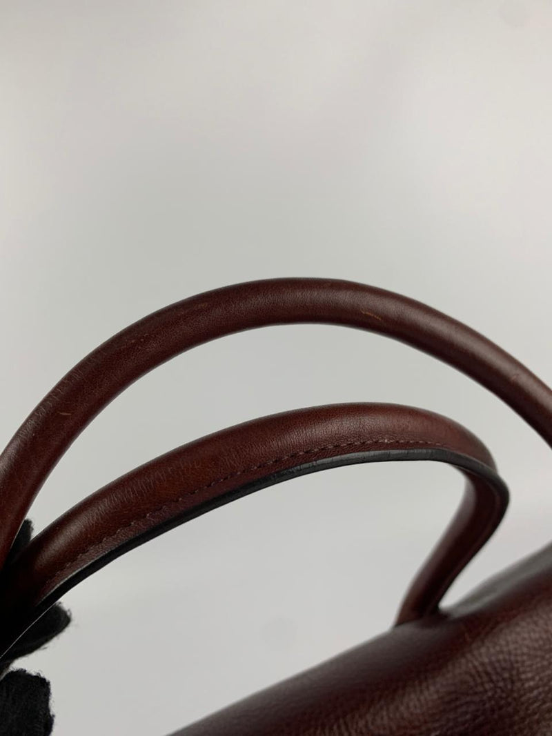 Oxblood Bayswater Pebbled Grain Satchel Bag