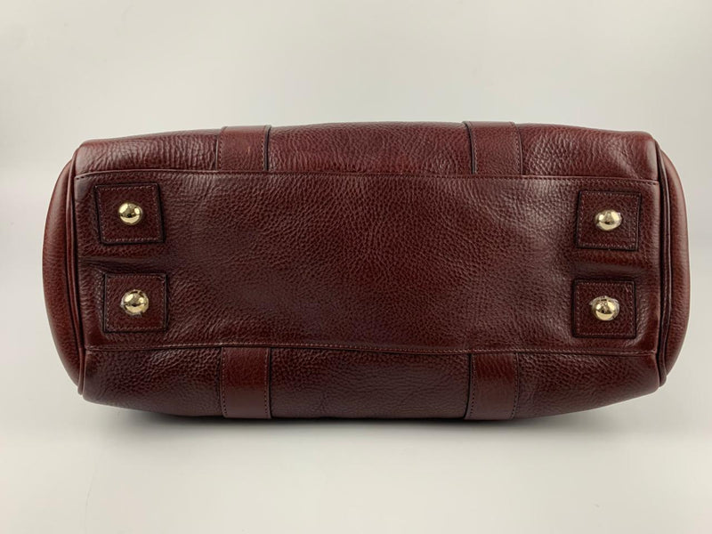 Oxblood Bayswater Pebbled Grain Satchel Bag