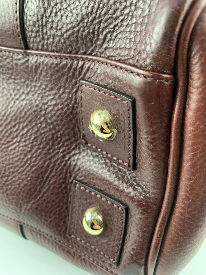 Oxblood Bayswater Pebbled Grain Satchel Bag