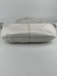 White Saffiano Leather Hobo Bag