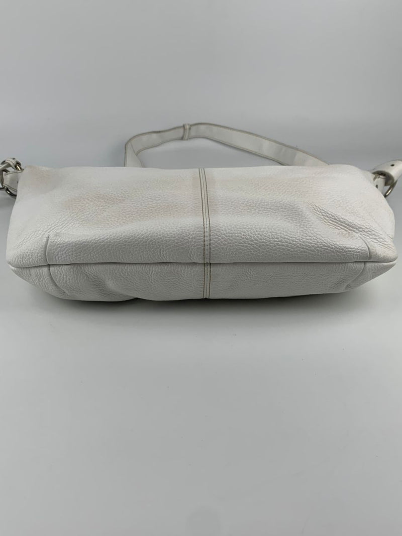 White Saffiano Leather Hobo Bag