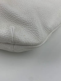 White Saffiano Leather Hobo Bag