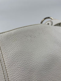 White Saffiano Leather Hobo Bag