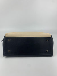 Edge Black / Beige Top Handle Calfskin Bag