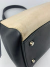 Edge Black / Beige Top Handle Calfskin Bag