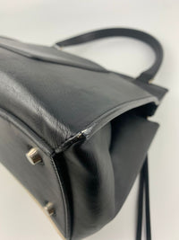 Edge Black / Beige Top Handle Calfskin Bag