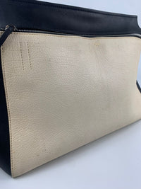 Edge Black / Beige Top Handle Calfskin Bag