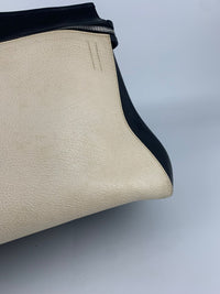 Edge Black / Beige Top Handle Calfskin Bag