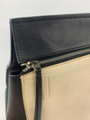 Edge Black / Beige Top Handle Calfskin Bag