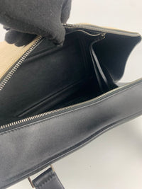 Edge Black / Beige Top Handle Calfskin Bag