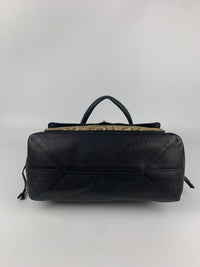 Lockme MM Black Leather and Python Bag