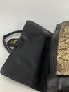 Lockme MM Black Leather and Python Bag