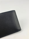 CD Icon Bifold Wallet in Black Grained Calfskin