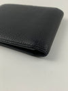 CD Icon Bifold Wallet in Black Grained Calfskin