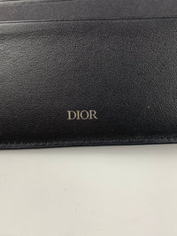 CD Icon Bifold Wallet in Black Grained Calfskin