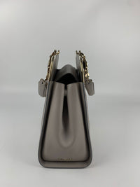 Gold Glanced Python / Pearl Grey &amp; Light Gold Soft Calf Leather Monete Shoulder Bag&nbsp;