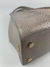 Gold Glanced Python / Pearl Grey &amp; Light Gold Soft Calf Leather Monete Shoulder Bag&nbsp;