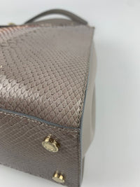 Gold Glanced Python / Pearl Grey &amp; Light Gold Soft Calf Leather Monete Shoulder Bag&nbsp;