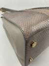 Gold Glanced Python / Pearl Grey &amp; Light Gold Soft Calf Leather Monete Shoulder Bag&nbsp;