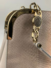 Gold Glanced Python / Pearl Grey &amp; Light Gold Soft Calf Leather Monete Shoulder Bag&nbsp;