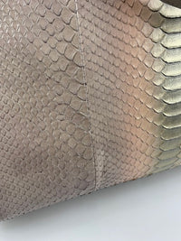 Gold Glanced Python / Pearl Grey &amp; Light Gold Soft Calf Leather Monete Shoulder Bag&nbsp;