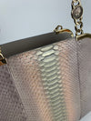 Gold Glanced Python / Pearl Grey &amp; Light Gold Soft Calf Leather Monete Shoulder Bag&nbsp;