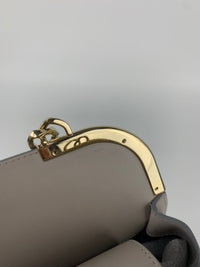 Gold Glanced Python / Pearl Grey &amp; Light Gold Soft Calf Leather Monete Shoulder Bag&nbsp;