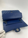 Medium Double Flap in Blue Lambskin SHW