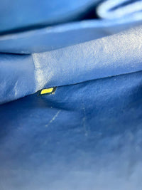 Medium Double Flap in Blue Lambskin SHW