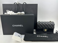 A69900 Mini Rectangular Classic Lambskin Flap Bag in Black LGHW