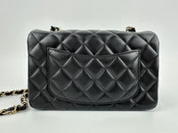 A69900 Mini Rectangular Classic Lambskin Flap Bag in Black LGHW