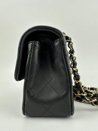 A69900 Mini Rectangular Classic Lambskin Flap Bag in Black LGHW