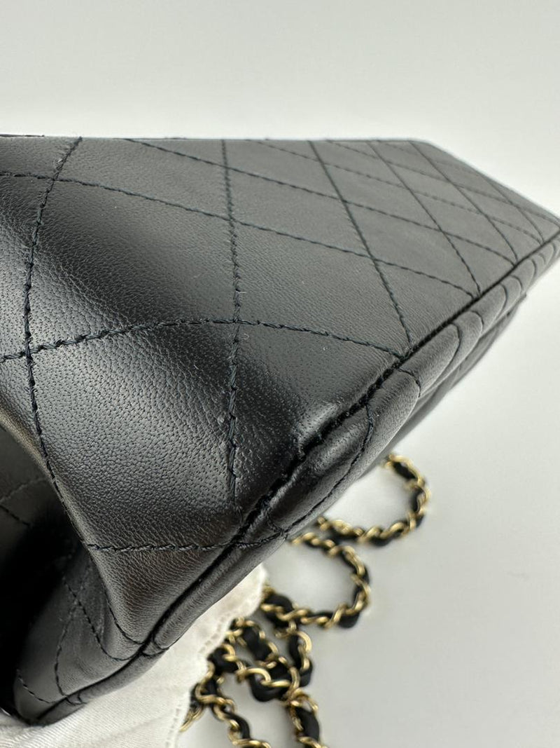 A69900 Mini Rectangular Classic Lambskin Flap Bag in Black LGHW