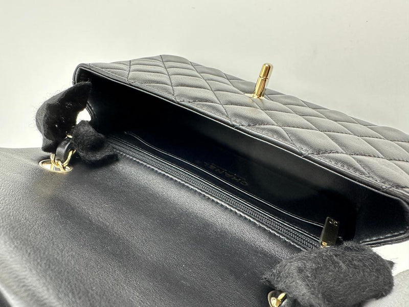 A69900 Mini Rectangular Classic Lambskin Flap Bag in Black LGHW