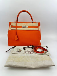 Kelly 35 Orange Togo PHW Retourne (Cash Price in Description)