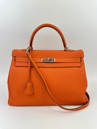 Kelly 35 Orange Togo PHW Retourne (Cash Price in Description)