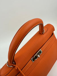 Kelly 35 Orange Togo PHW Retourne (Cash Price in Description)